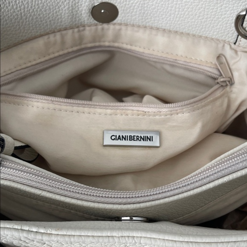 Giani Bernini Cream Satchel with Chain Detail - Picture 2 of 16